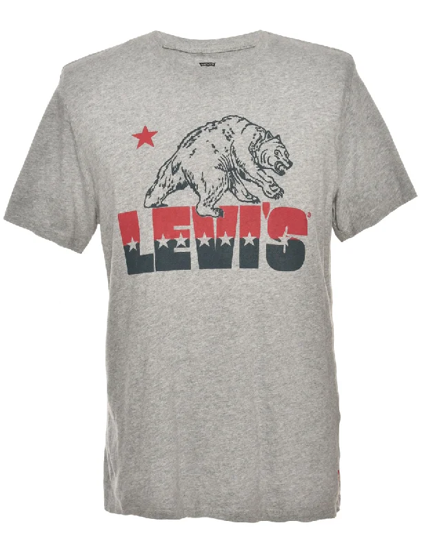 Levi's Printed T-shirt - L Chenille Blend Fleece Blend Nylon Blend