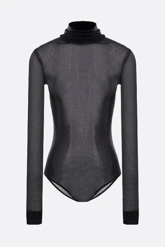 stretch jersey high-neck bodysuit Trendy Bodysuit with Cutouts