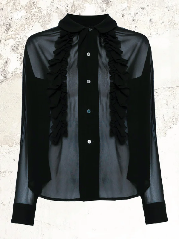 Comme Des Garçons ruffled shirt Satin Blend Silk Blend Wool Blend