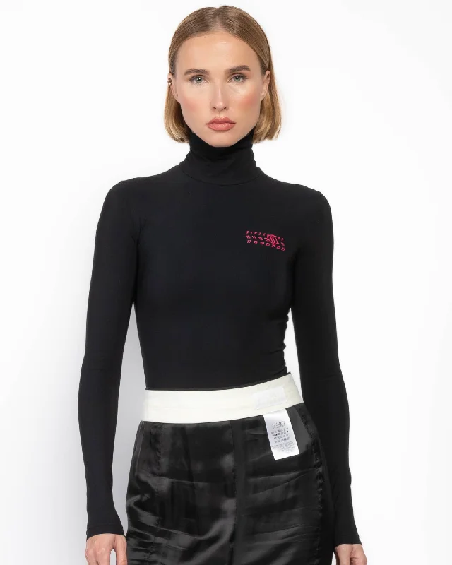 Long Sleeve Bodysuit Elegant Bodysuit with Mesh Panels