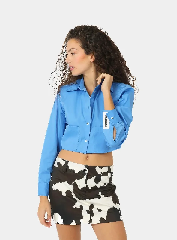 HERALD BLUE SHIRT Cashmere Blend Cotton Blend Poly Blend