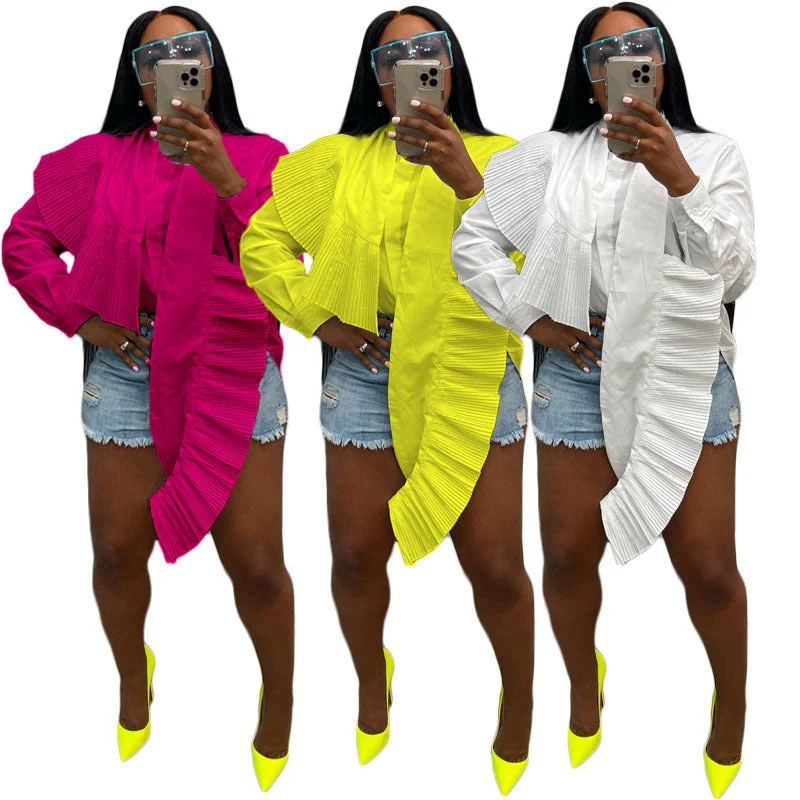 2022 Summer Fashion Loose Casual Button Up White Women's Shirts Basic T-Shirt Crew Neck Short Sleeve