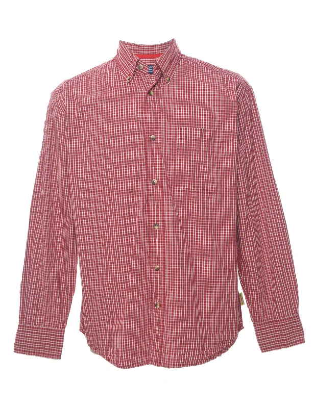 Levi's Checked Shirt - M Collared T-Shirt Boat Neck A-Line