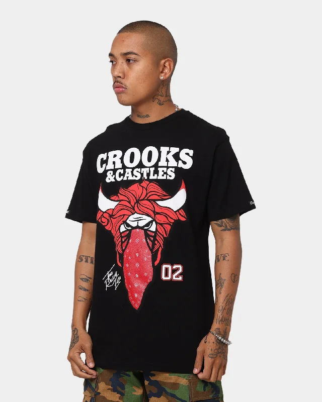 Crooks & Castles Chicago T-Shirt Black Knit Fabric Woven Fabric Fleece Fabric