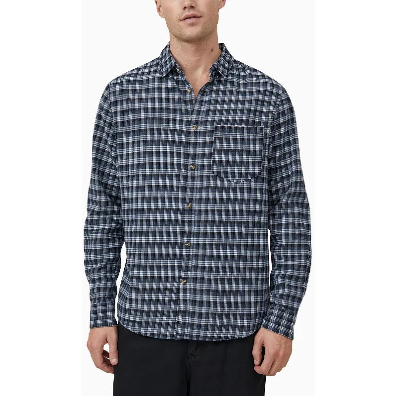 Cotton On Mens Camden Plaid Collared Button-Down Shirt Houndstooth Herringbone Solid Cotton On Mens Camden Plaid Collared Button-Down Shirt Houndstooth Herringbone Solid