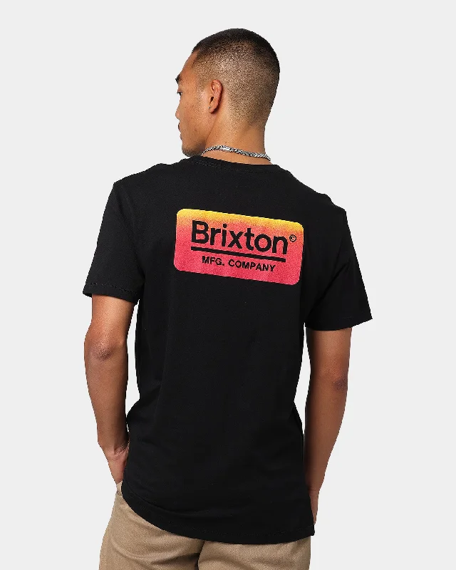 Brixton Palmer Short Sleeve T-Shirt Black/Yellow/Red Chenille Brocade Lace