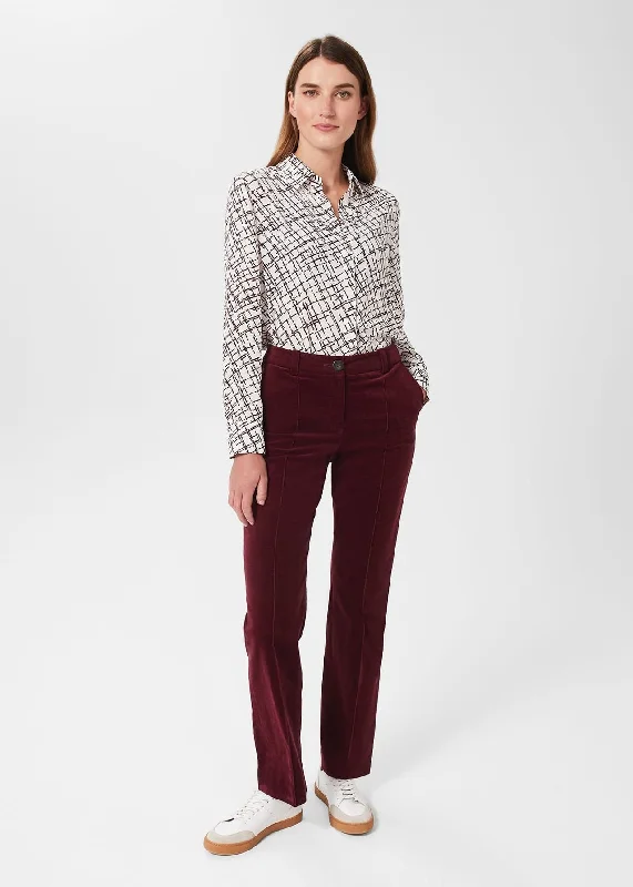 Eva Shirt 0222/6593/9045l00 Ivory-Plum Front Pockets Side Pockets Patch Pockets