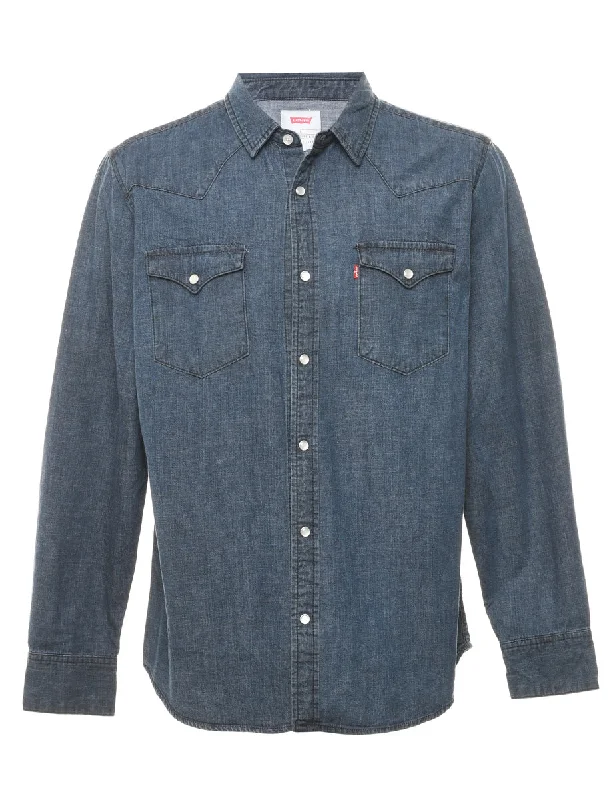 Levi's Denim Shirt - L Fleece Nylon Spandex