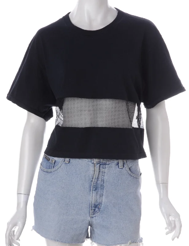 Label Shona Mesh Panel T-shirt Oversized T-Shirt Spandex breathable