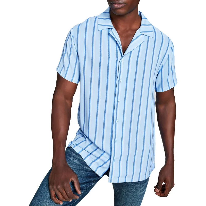 And Now This Mens Woven Striped Button-Down Shirt Polka Dot Checkered Tartan