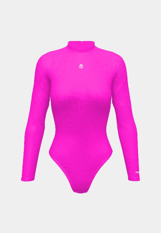 Ashluxe -A - Bodysuit Pink Stylish Bodysuit with Pockets