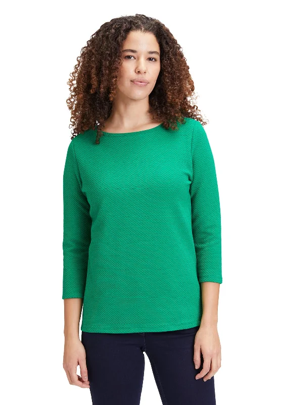 Betty Barclay Round Neck Jacquard T-Shirt, Jolly Green Collared Crew Neck Turtle Neck