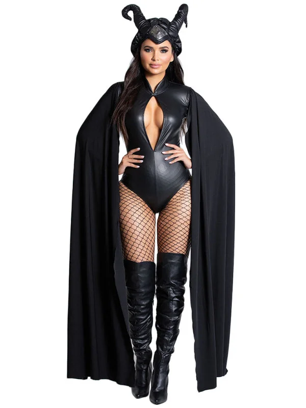 Wicked Witch Evil Sexy Adult Halloween Costume Cosplay Bodysuit Comfortable Lace Bodysuit