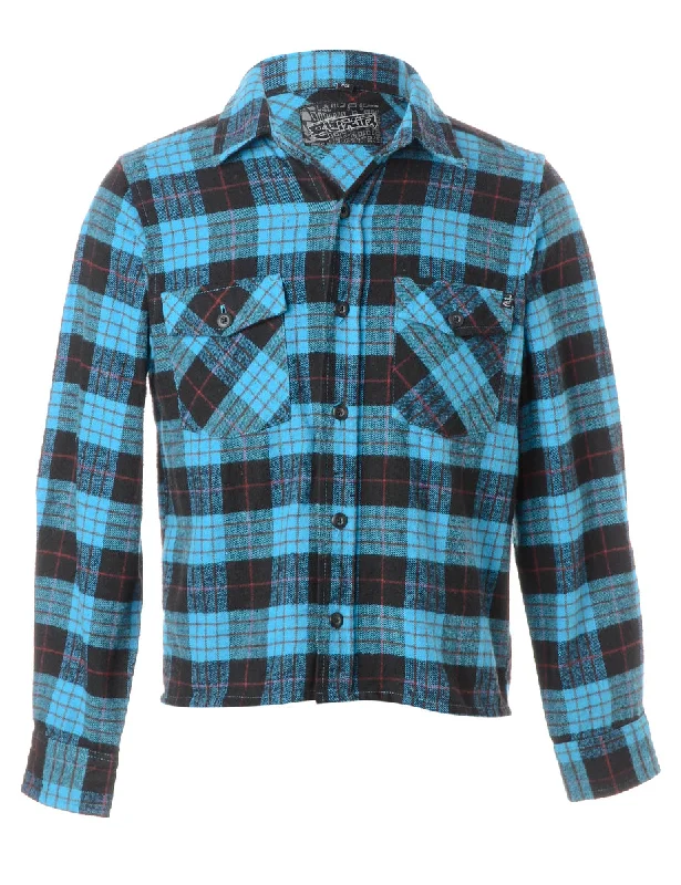 Label Sarah Straight Hem Plaid Shirt Houndstooth Herringbone Solid