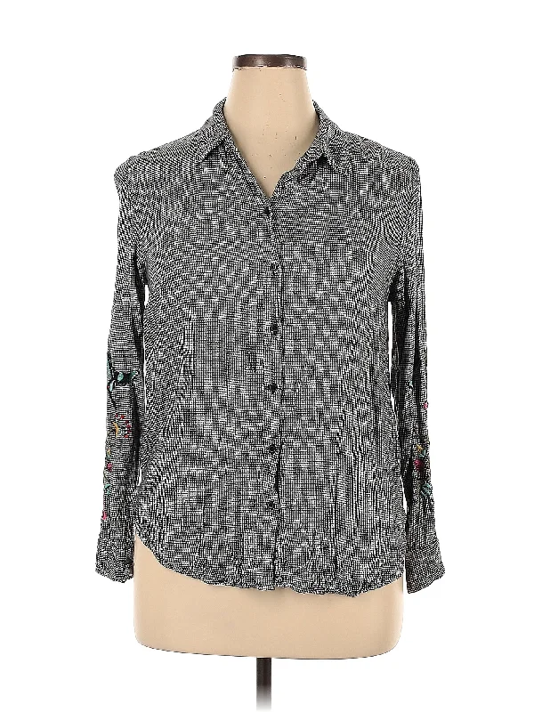 Long Sleeve Button Down Shirt Rayon Velvet Corduroy