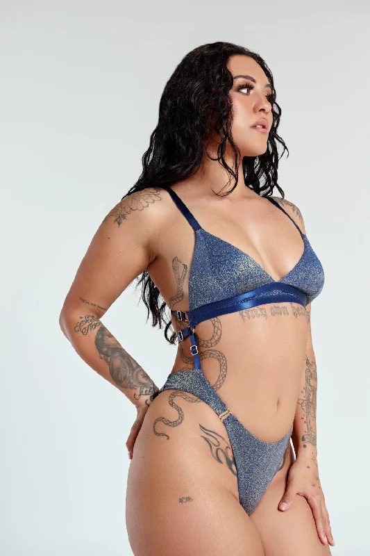 Aphrodite Sparkle Bodysuit - Anastacia Navy Cozy Fit Bodysuit