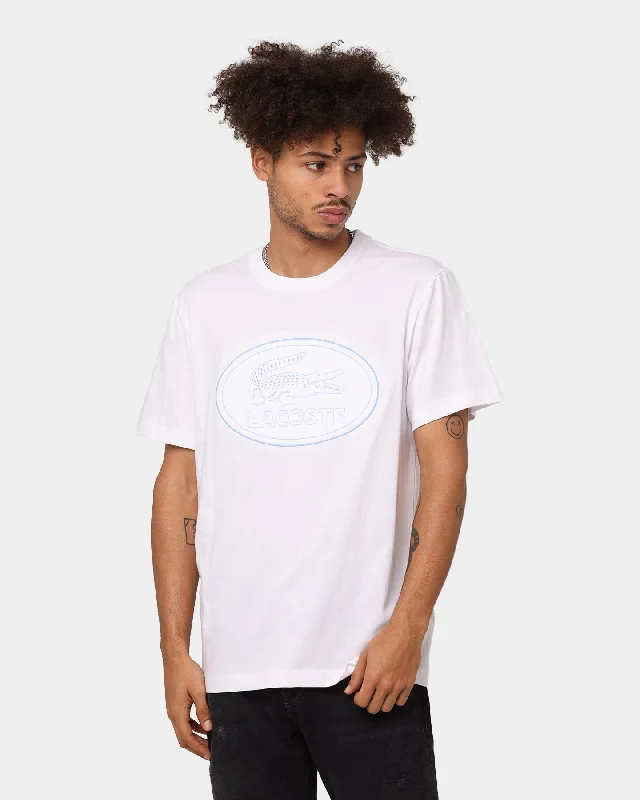 Lacoste Archive Logo T-Shirt White Spandex Blend Rayon Blend Denim Blend