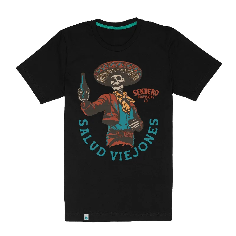 Viejones T-Shirt Asymmetrical Pockets Print