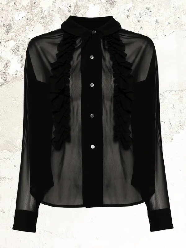 Comme Des Garçons ruffled shirt Cashmere Blend Cotton Blend Poly Blend