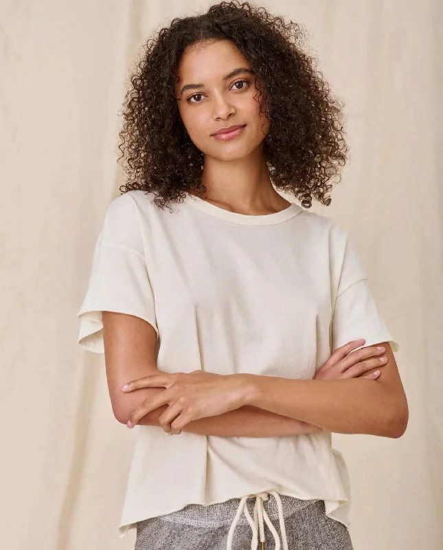 T-shirt T207002 Washed-White Striped Floral Plaid