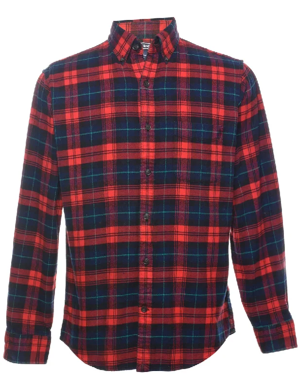 Land's End Checked Shirt - S Chenille Brocade Lace