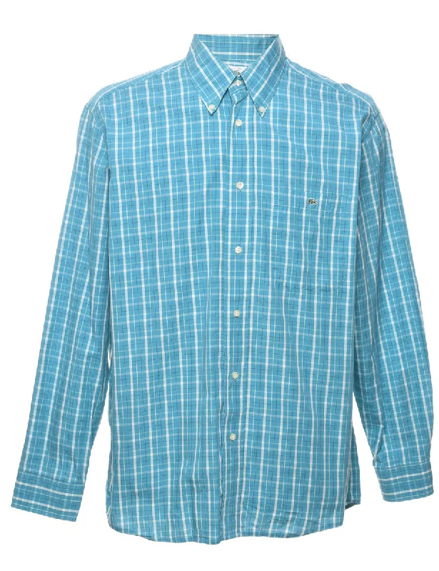 Lacoste Checked Shirt - M Asymmetrical Pockets Print