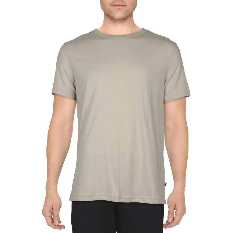 Nautica Sleepwear Mens Cotton Crewneck Sleep Shirt Zippered Buttoned Snapped