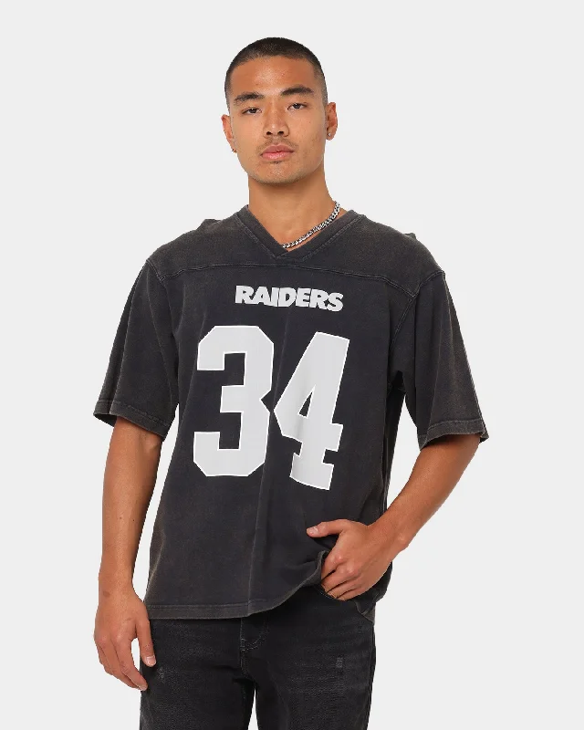 Mitchell Raiders Off Field Helmet Vintage T-Shirt Faded Black Collared Crew Neck Turtle Neck