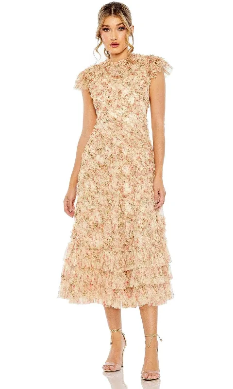 Mac Duggal 8060 - High Neck Ruffles Evening Dress Tunics Chinos classic