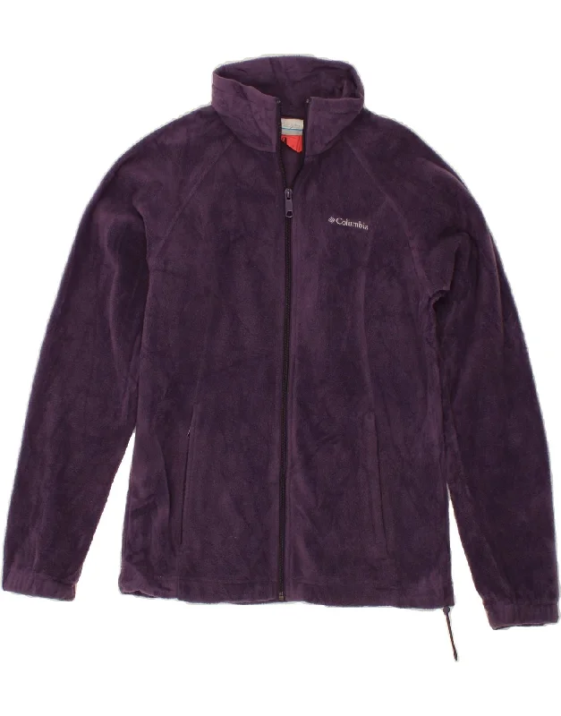 COLUMBIA Womens Fleece Jacket UK 10 Small Purple Polyester Fleece Fabric Down Fabric Feather Fabric COLUMBIA Womens Fleece Jacket UK 10 Small Purple Polyester Fleece Fabric Down Fabric Feather Fabric