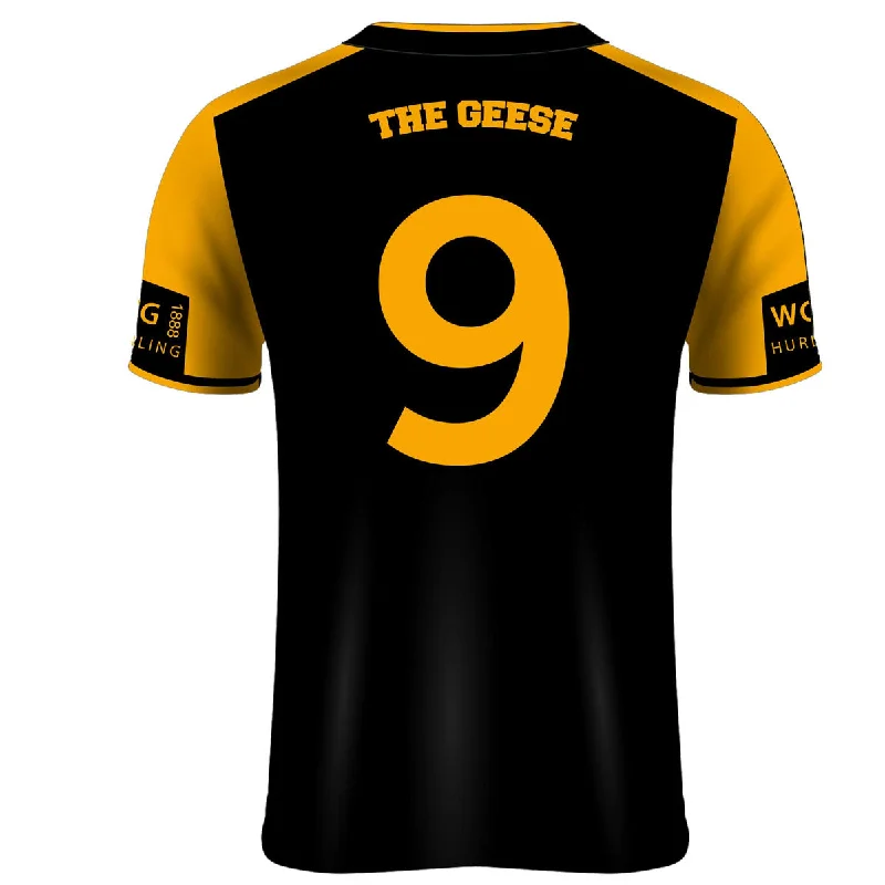 Mc Keever Wild Geese GAA Numbered Match Jersey - Adult - Black/Amber Player Fit Bamboo Jersey Tee Mc Keever Wild Geese GAA Numbered Match Jersey - Adult - Black/Amber Player Fit Bamboo Jersey Tee
