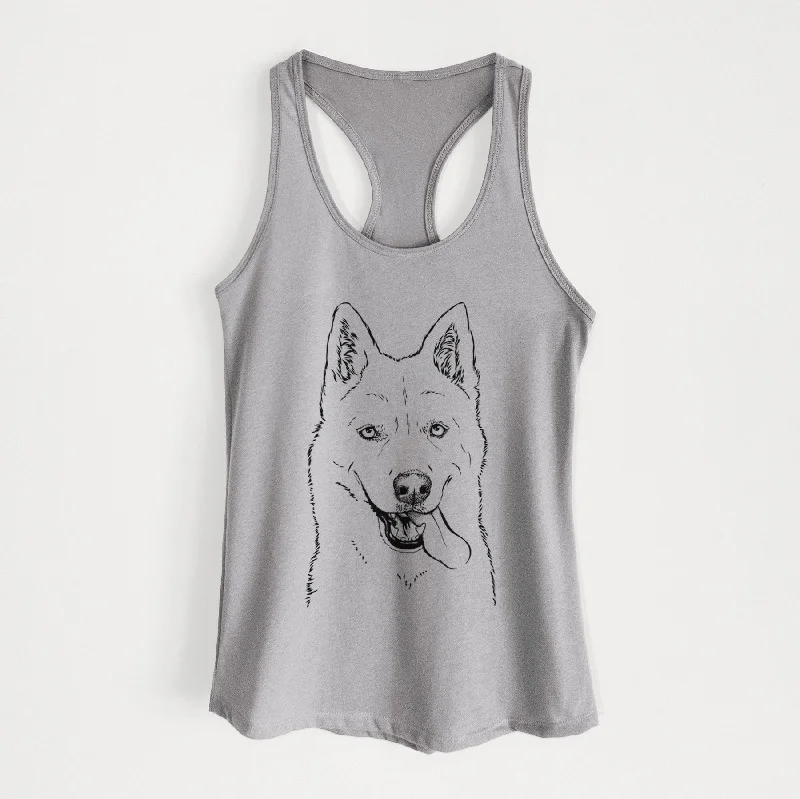 Sinatra  the Siberian Husky - Women's Racerback Tanktop grey tank top