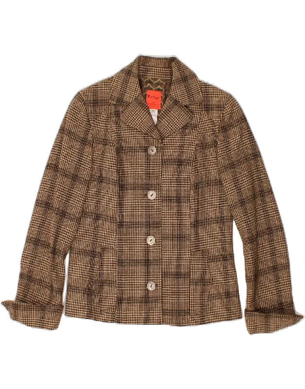 BAZAR DE CHRISTIAN LACROIX Womens 4 Button Blazer Jacket IT 38 XS Brown Cotton Jacket Linen Jacket Terry Jacket BAZAR DE CHRISTIAN LACROIX Womens 4 Button Blazer Jacket IT 38 XS Brown Cotton Jacket Linen Jacket Terry Jacket