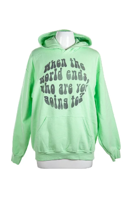 Gildan Sweatshirt Hoodie with Hem Applique Textured Unique