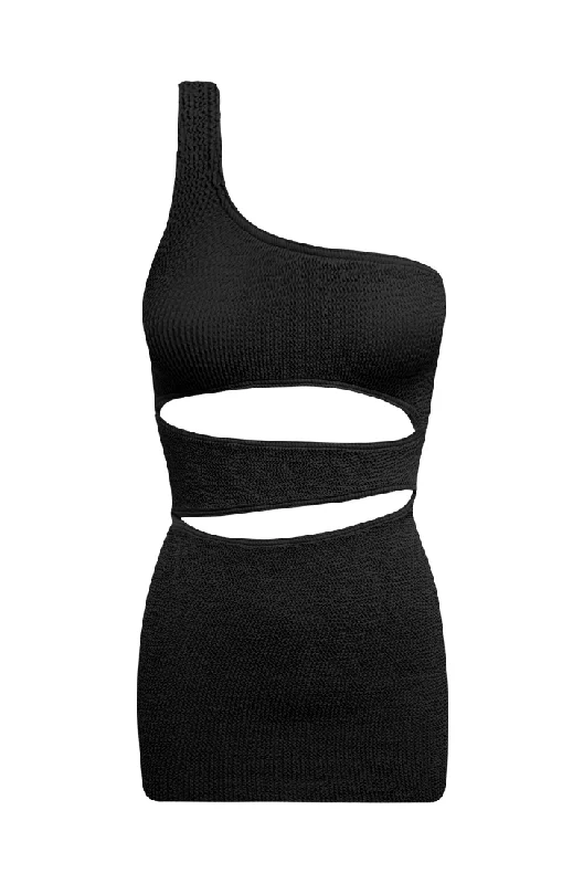 Rico Dress - Black Boat Neckline Classic