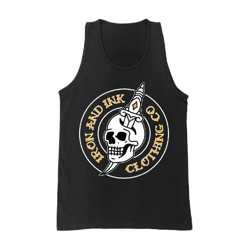 Skull & Dagger Tank Top- Black turquoise tank top