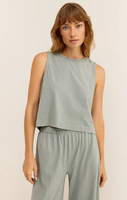 Z Supply - Sloane Jersey Denim Muscle Tank - striped tank top
