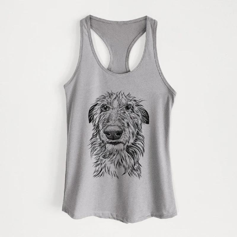 Cleod the Scottish Deerhound - Women's Racerback Tanktop low neck tank