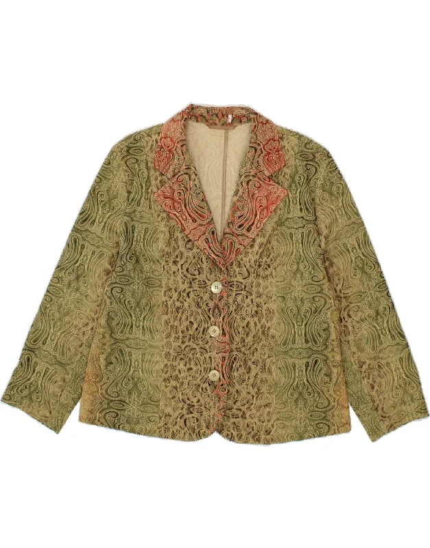 VINTAGE Womens 3 Button Blazer Jacket UK 16 Large Green Paisley Plaid Jacket Tartan Jacket Houndstooth Jacket VINTAGE Womens 3 Button Blazer Jacket UK 16 Large Green Paisley Plaid Jacket Tartan Jacket Houndstooth Jacket