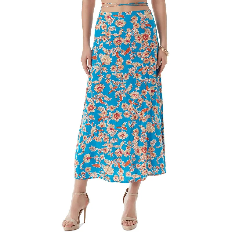 Jessica Simpson Womens A-Line Side Slit A-Line Skirt leather skirt durable