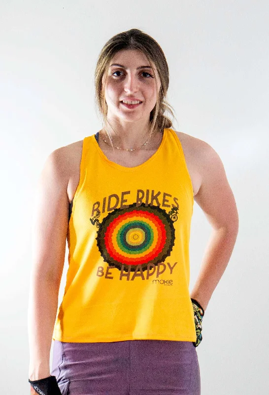 Ride Bikes Be Happy Tank Pride long tank top