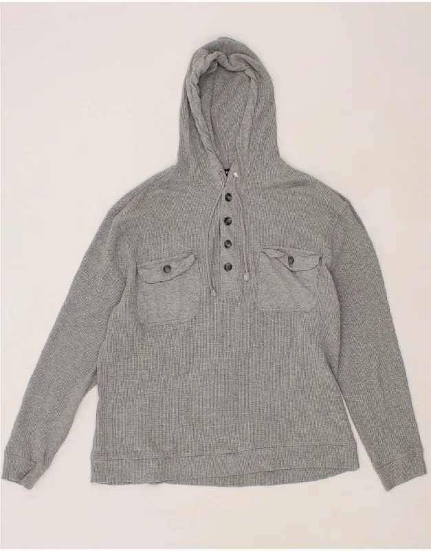 MICHAEL KORS Womens Hooded Jumper Sweater UK 18 XL Grey Cotton Terry Terry Cloth Terry Knit