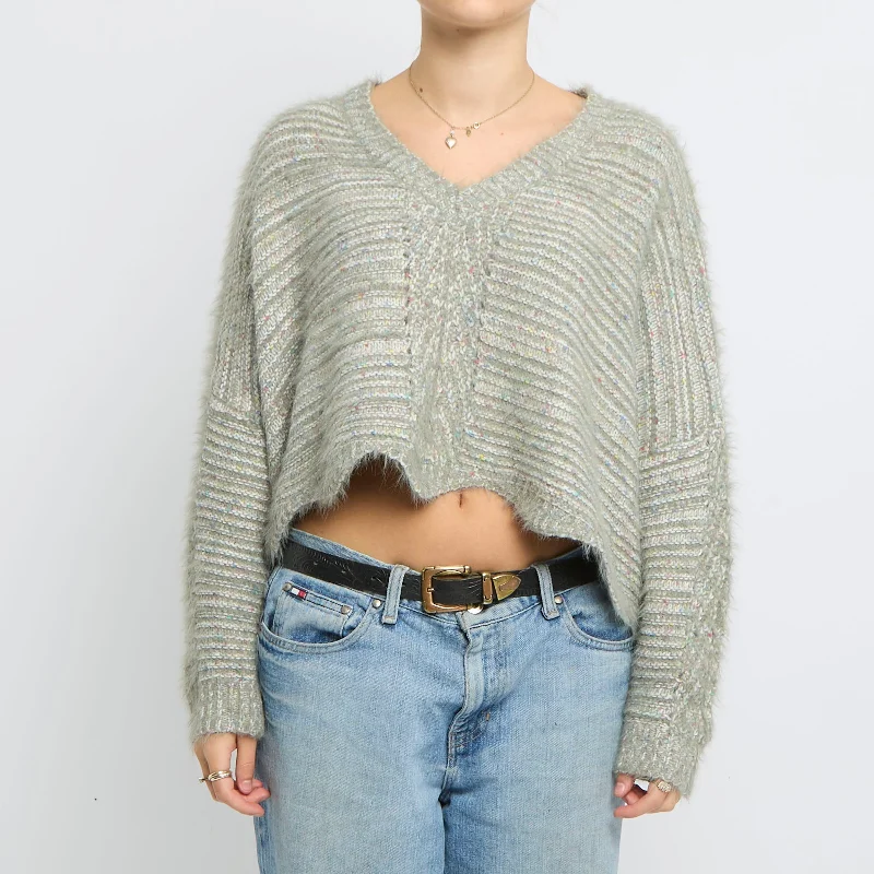 Heavy Knit V-Neck Sweater - UK 16 Fitted Slim Tailored