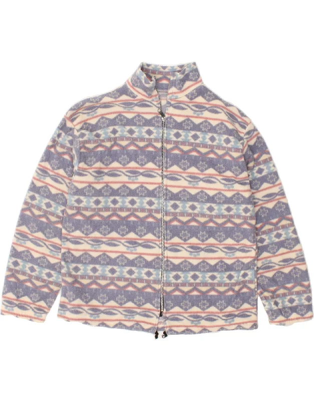 VINTAGE Womens Fleece Jacket UK 18 XL Blue Fair Isle Fleece Jacket Down Jacket Feather Jacket VINTAGE Womens Fleece Jacket UK 18 XL Blue Fair Isle Fleece Jacket Down Jacket Feather Jacket