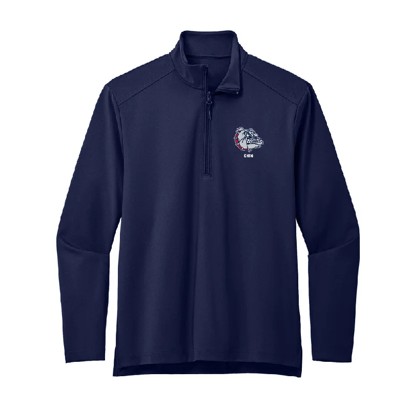 Gonzaga - NCAA Women's Soccer : Lauren Chin - Premium Quarter Zip Jacket Snapped Jacket Toggled Jacket Drawstring Jacket