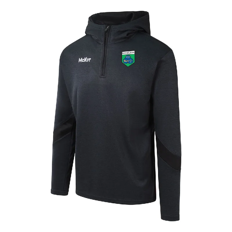 Mc Keever Rathcline GAA Core 22 1/4 Zip Hoodie - Adult - Black Hoodie with Hem Drawcord Adjustable Customizable