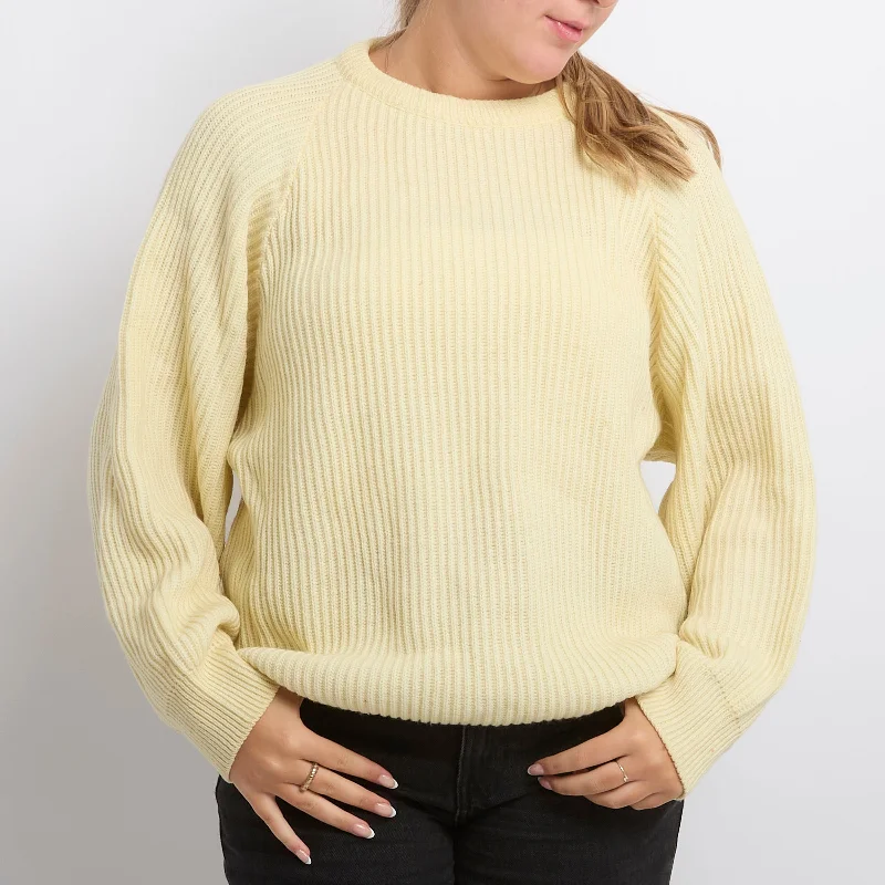 Heavy Knitted Crew Neck Sweater - UK 16 Layered Multi-layer Single Layer