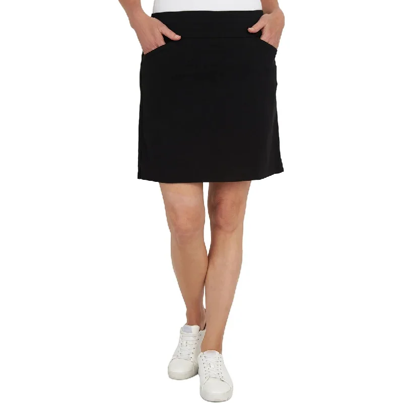 Alfred Dunner Womens Petites Mini Short A-Line Skirt leather skirt sleek