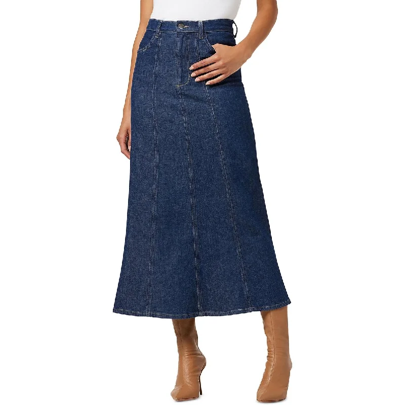 Joe's Womens Melanie Denim A-line Maxi Skirt silk skirt elegant