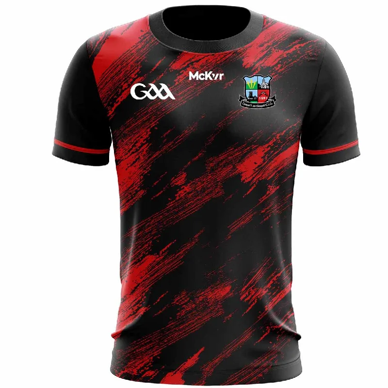 Mc Keever Cappataggle GAA Training Jersey - Adult - Black/Red Player Fit Daily Wear Jersey Tee